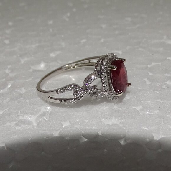 STUNNING DESIGN!! DIAMONDS & RUBY14K RING - Picture 6 of 11